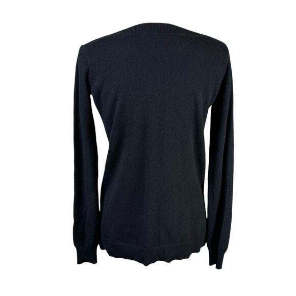 Autumn Cashmere Ivory & Black Color block 100% Pure Cashmere Pullover Sweater - Picture 4 of 13